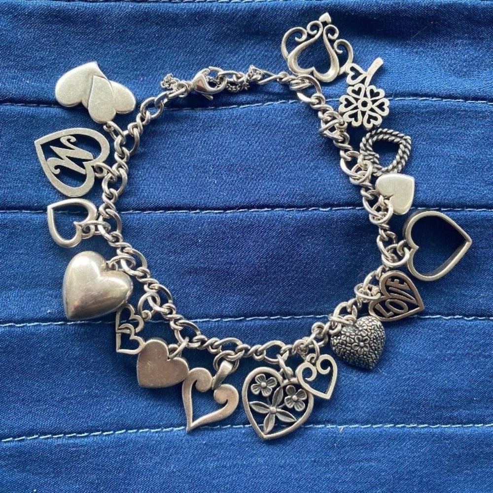 James Avery Sterling Silver All Hearts Charm Bracelet